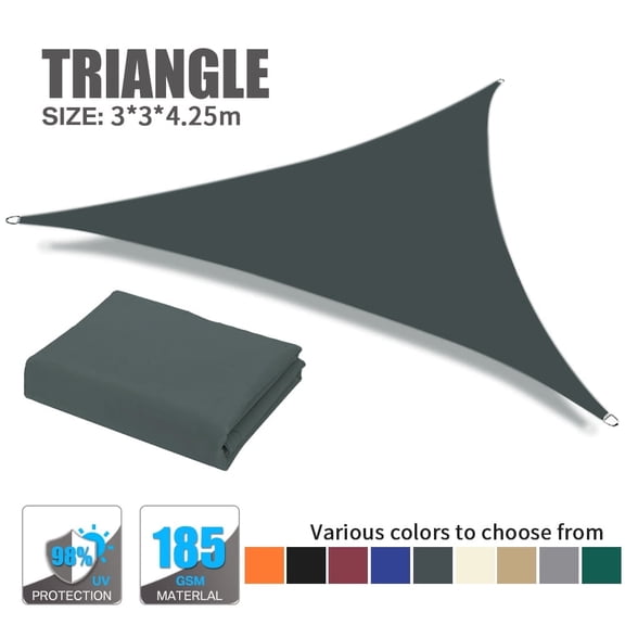 12' x 12' x 16.5' Triangle Waterproof Sun Shade Sail Outdoor Canopy Cover UV Block for Backyard Porch Pergola Deck Garden Patio with Free Rope
