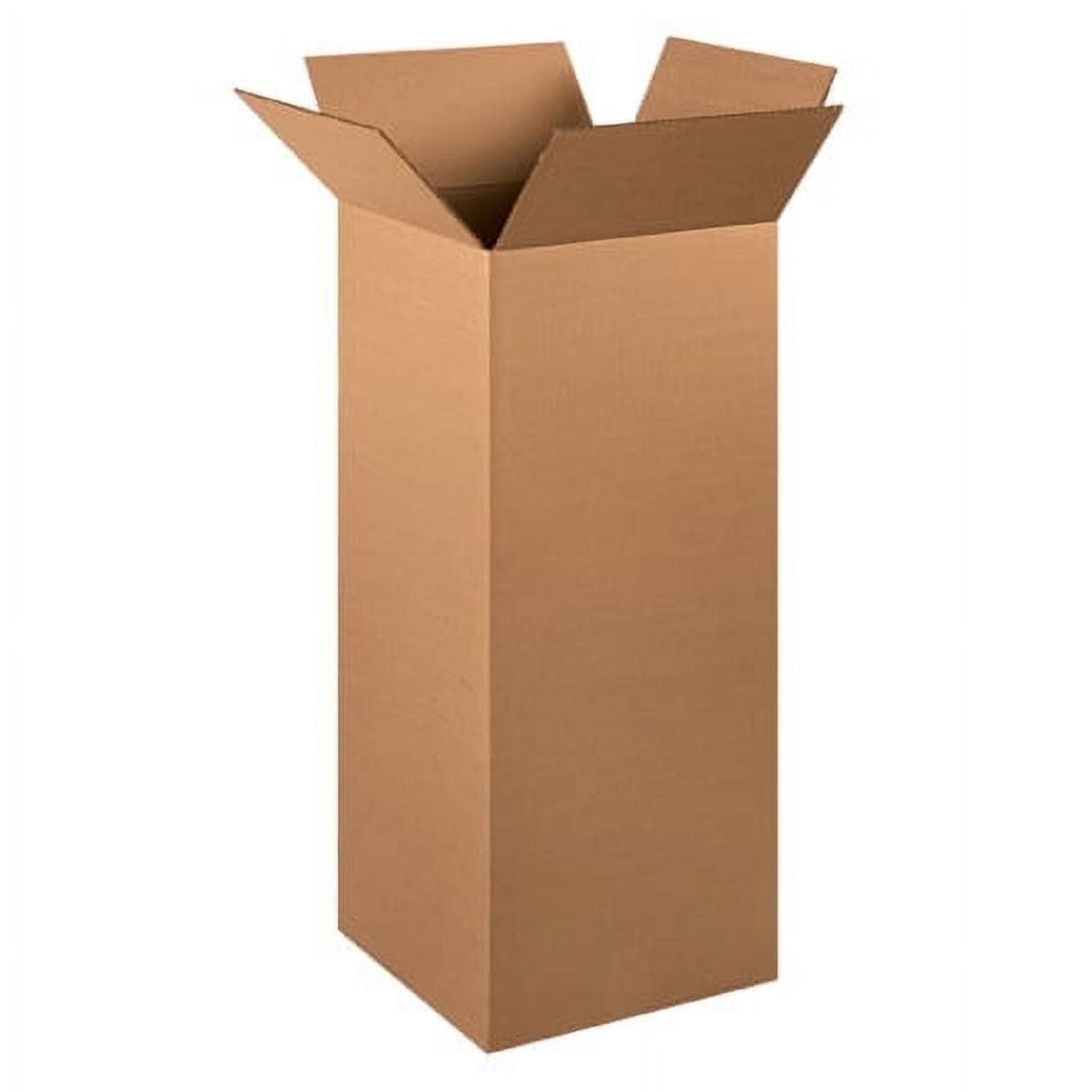 Eco-Friendly Tall Kraft Corrugated Boxes 12"x12"x30" - Bundle of 15