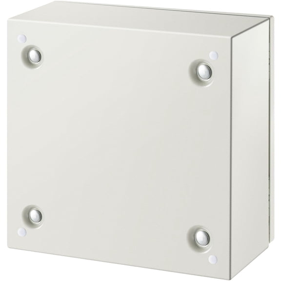 12 x 12 x 6 Inch NEMA 4X Steel Electrical Enclosure Box, IP66 Waterproof Dustproof Junction Box with Mounting Plate, Lockable Indoor Outdoor Electrical Cabinet for Industrial Control Systems