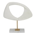 thumbnail image 1 of 12" x 13" White Polystone Cut-Out Abstract Sculpture with Marble Stand, by DecMode, 1 of 13