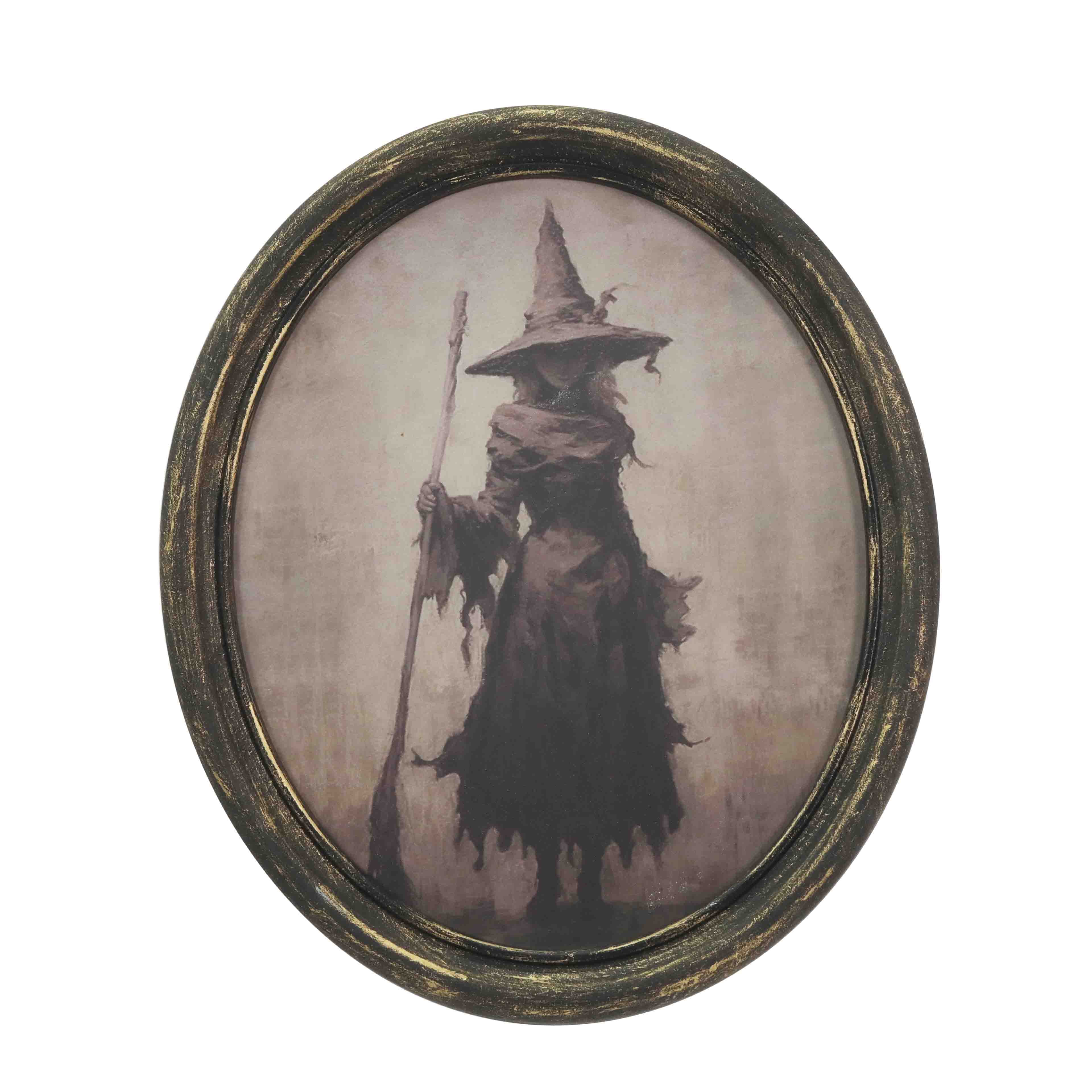 12" x 14" Framed Witch Wall Dcor by Ashland-Halloween Home Decor