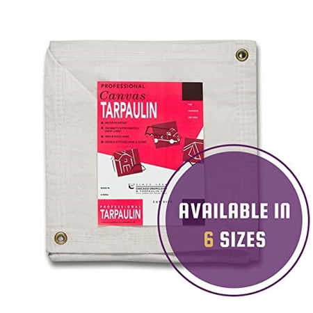 12' x 14' White Canvas Tarp