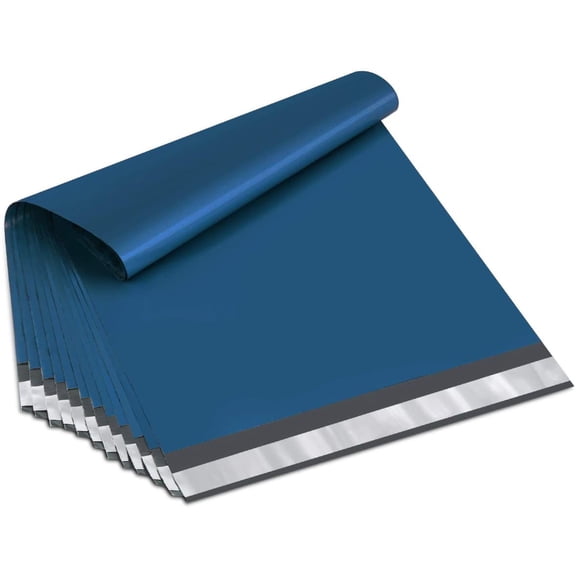 12 x 15.5 Inch Navy Blue Poly Mailers, 100 Pack, Self-Sealing Waterproof Tear-Resistant Shipping Envelopes for Clothing Books Accessories