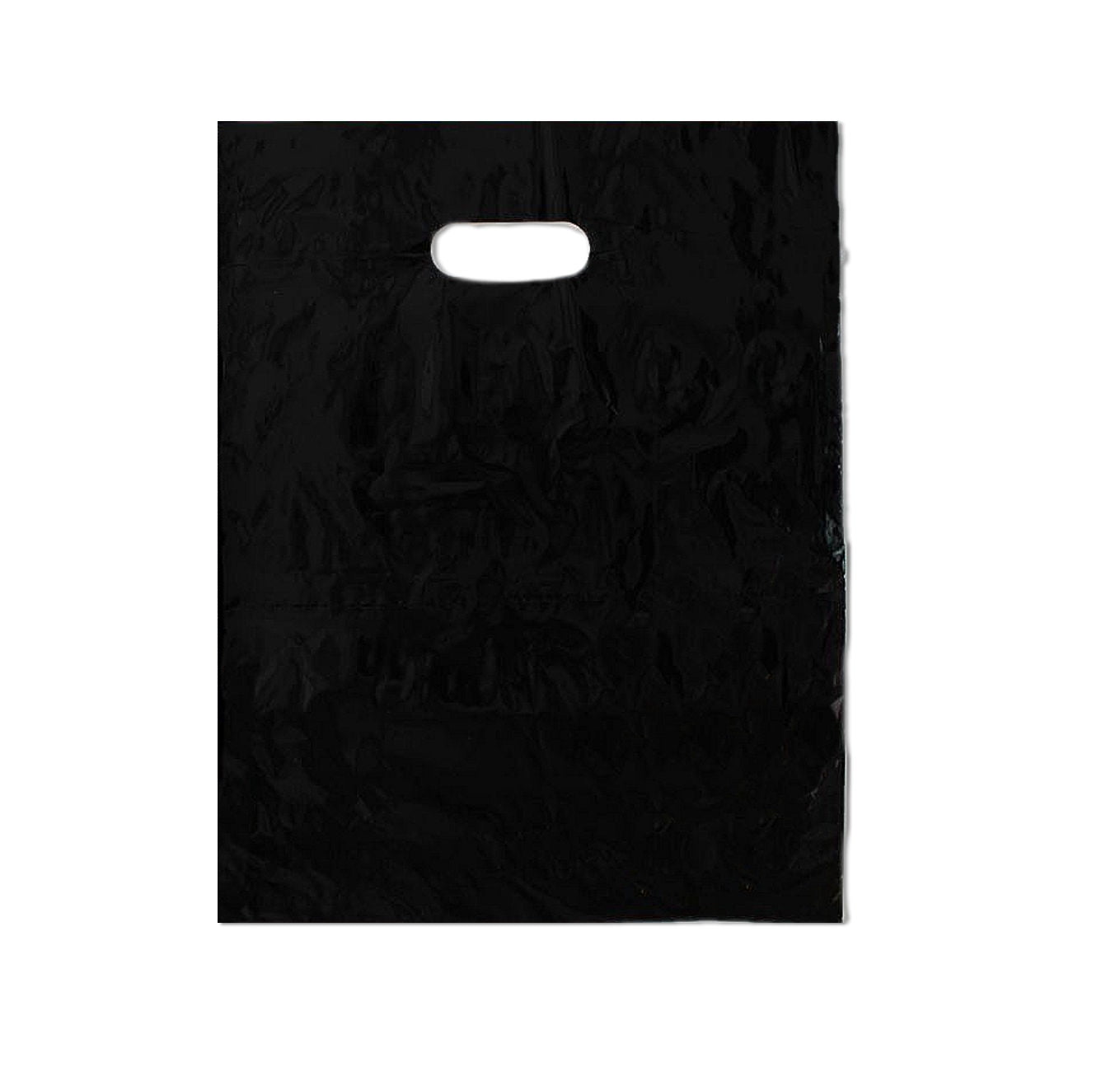 12 x 15 Black Plastic Merchandise Bags -Retail Shopping Bags (120 Pack)
