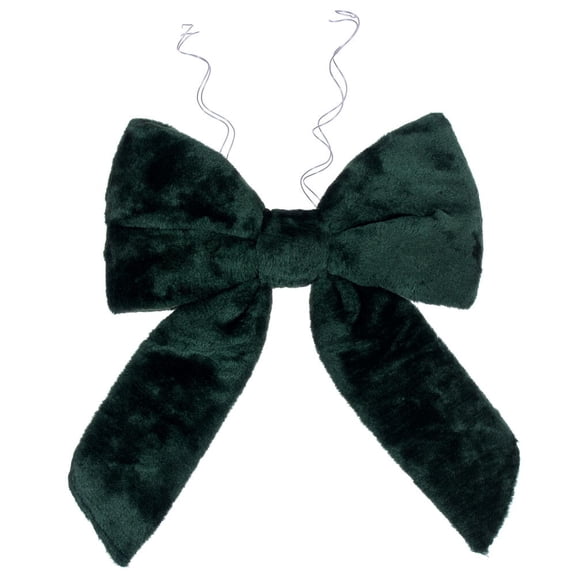 12" x 15" Dark Green Faux Fur Bow