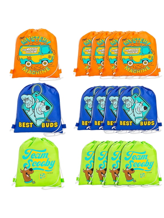 12" x 15" Medium Scooby-Doo! Multicolor Drawstring Backpacks 12 pieces