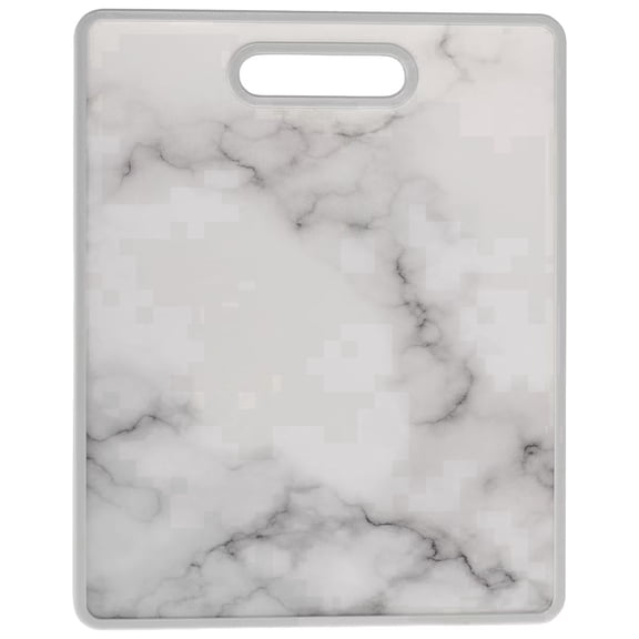 Luminuxe 12" x 15" Nonslip Cutting Board Marble-Designed Plastic, Dishwasher Safe, Sturdy & Lightweight with Easy-Grip Handle