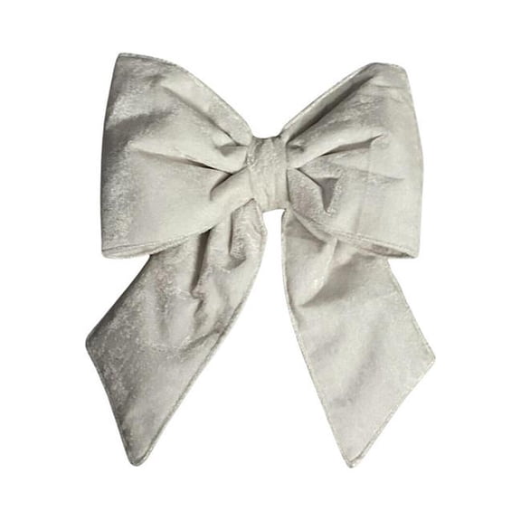 Vickerman QTX17766 12 x 15 in. Plush Velvet Christmas Bow, White