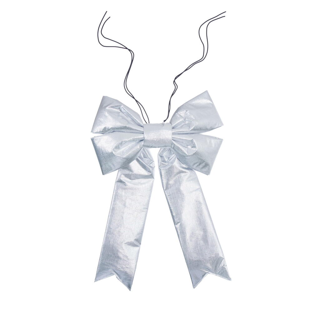 12" x 15" Silver Metallic UV Bow 3.5" Sz