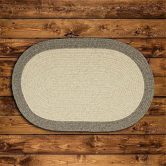 12 x 15 ft. Hudson Oval Braided Rug, Light Gray