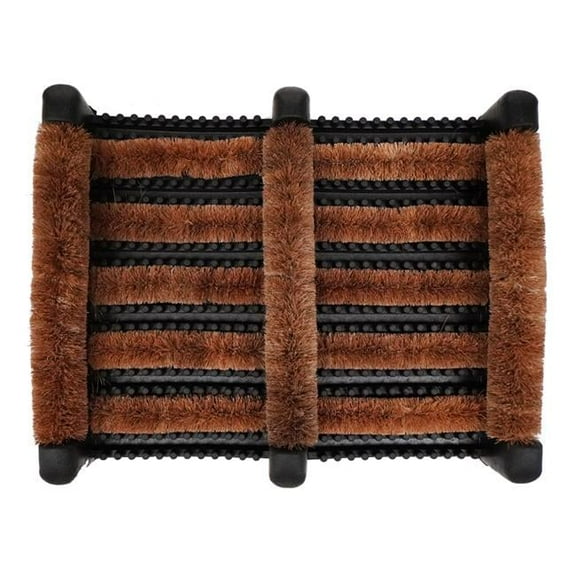 12 x 15 in. Bootscraper Rectangular Doormat, Natural & Black