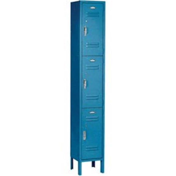 12 x 15 x 24 in. 3 Tier Paramount Locker with 3 Door Ready to Assemble - Blue