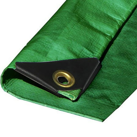 12' x 16' 12 mil Green Tarp Extra Heavy Duty 3 Ply Reinforced Canopy 6 oz (Finished Size 11'.6 x 15'.6)