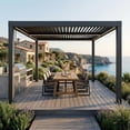 thumbnail image 1 of 12' x 16' All-Aluminum Louvered Pergola with Adjustable Roof, Reinforced Frame & Integrated Drainage Outdoor Gazebo for Patio, Garden, Backyard, Dark Gray, 1 of 6
