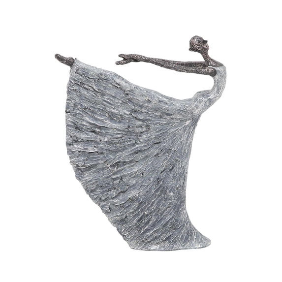 12" x 16" Gray Polystone Dancer Sculpture, by DecMode