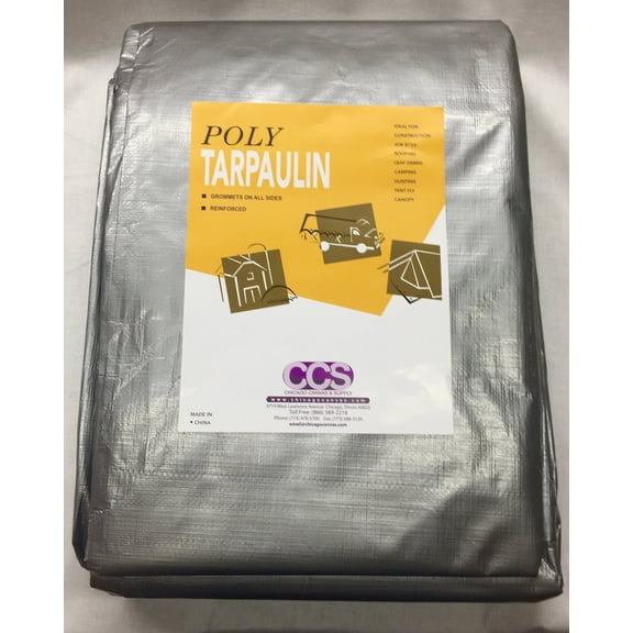 12' x 16' Heavy Duty Silver Poly Tarp