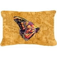 thumbnail image 1 of 12 x 16 In. Butterfly on Gold Indoor & Outdoor Fabric Decorative Pillow, 1 of 1