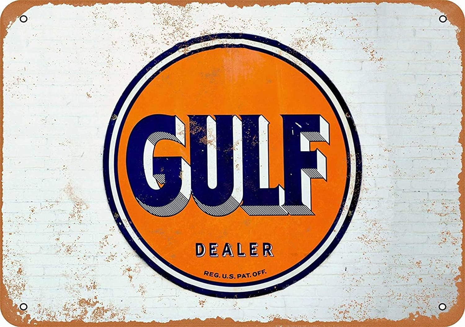 12 x 16 Metal Sign - Gulf Oil Dealer - Vintage Wall Decor Art - Walmart.com