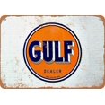 thumbnail image 1 of 12 x 16 Metal Sign - Gulf Oil Dealer - Vintage Wall Decor Art, 1 of 1
