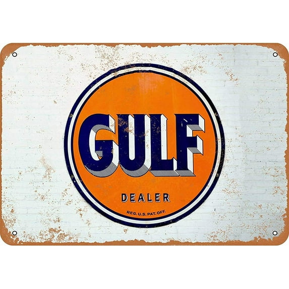 12 x 16 Metal Sign - Gulf Oil Dealer - Vintage Wall Decor Art