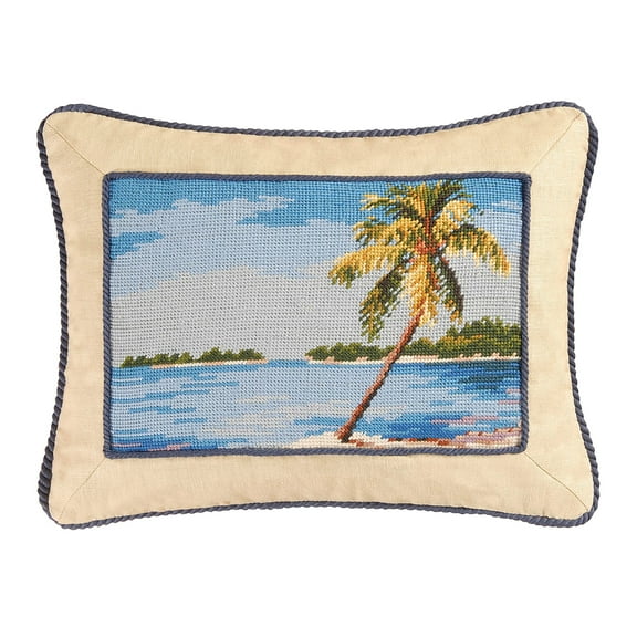 Palm Tree Needlepoint Pillow