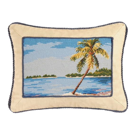 Palm Tree Needlepoint Pillow