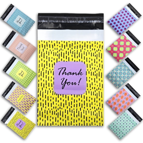 12 x 16 Poly Mailers Designer Quality 2.4Mil Thickness Shipping Plastic Envelopes Mailing Bags Self Adhesive Printed