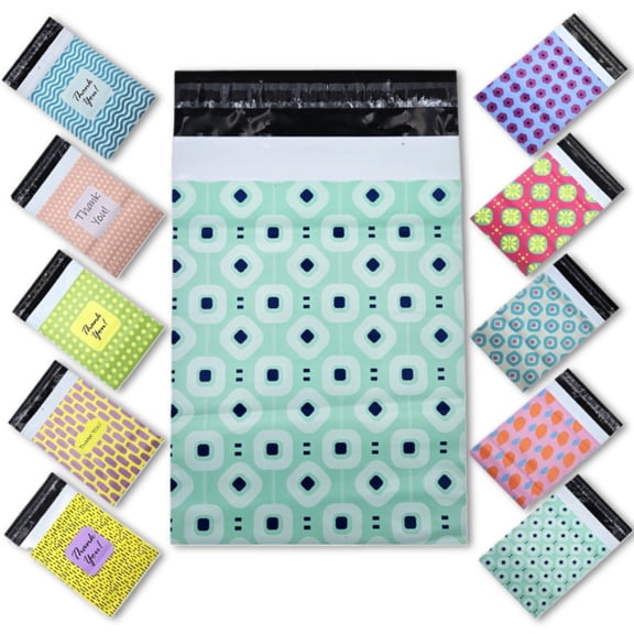 12 x 16 Poly Mailers Designer Quality 2.4Mil Thickness Shipping Plastic Envelopes Mailing Bags Self Adhesive Printed