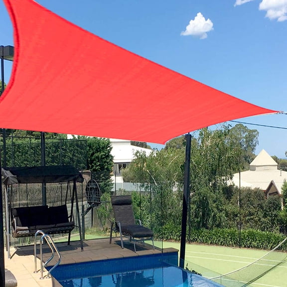 12' x 16' Scarlet HDPE Sunshade Sail UV Blocking Shade Canopy for Patio Deck Backyard