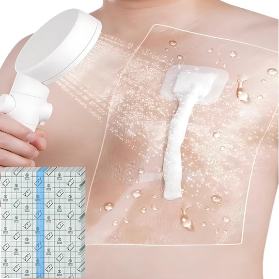 12" x 16" Shower Shields Wound Cover, Large Waterproof Bandages for Central Line Chemo Port Chest Catheter Shower Cover PICC Line Shower Protector Dressings 14 Pcs