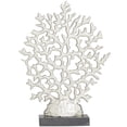 thumbnail image 1 of 12" x 16" Silver Aluminum Metal Coral Sculpture with Marble Base, by DecMode, 1 of 8
