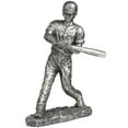 thumbnail image 1 of 12" x 16" Silver Polystone Baseball Player Sculpture, by DecMode, 1 of 11