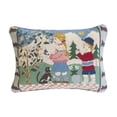 thumbnail image 1 of Spring Children Vintage Needlepoint Accent Pillow 12" x 16", 1 of 4