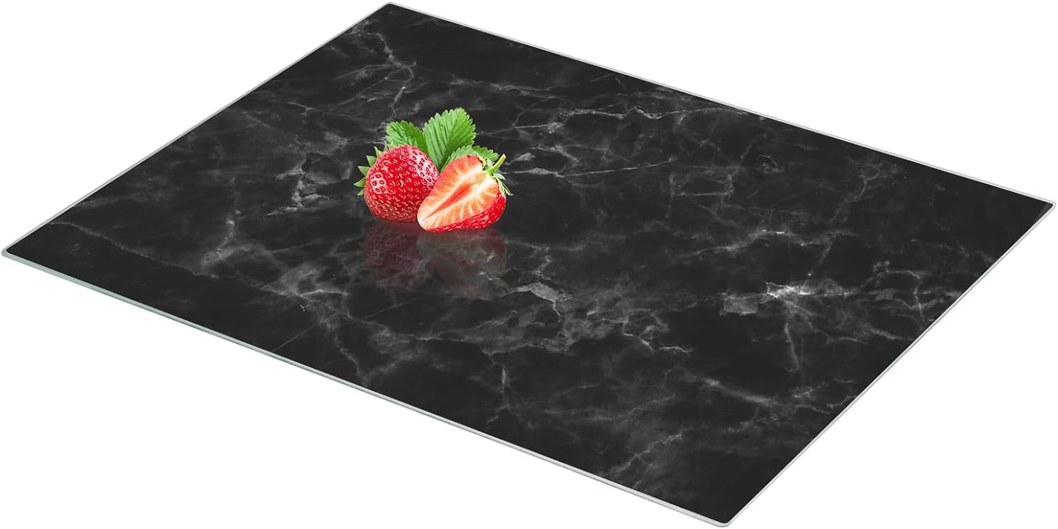 12 x 16 Tempered Glass Cutting Board for Kitchen with Rubber Feet