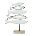 thumbnail image 1 of 12" x 16" White Wood Fish Sculpture, by DecMode, 1 of 10