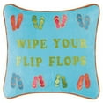 thumbnail image 1 of "Wipe Your Flip Flops" Cotton Blend Mini Accent Pillow 12" x 16, 1 of 4