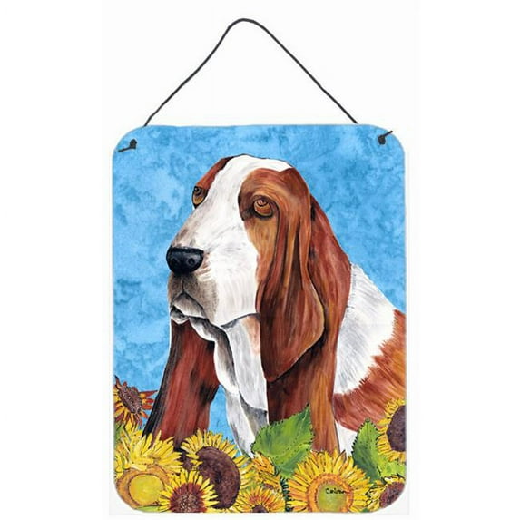 12 x 16 in. Basset Hound Aluminium Metal Wall Or Door Hanging Prints