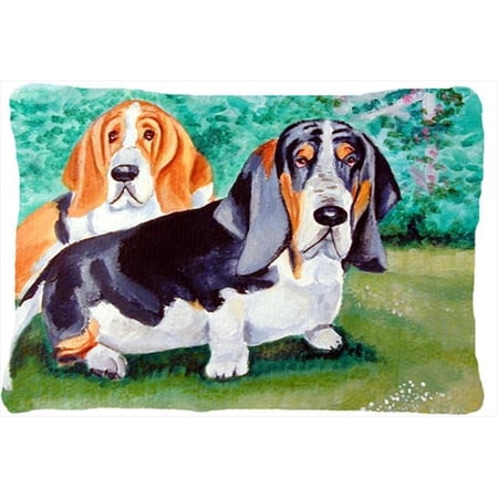 12 x 16 in. Basset Hound Double Trouble Decorative Indoor & Outdoor Fabric Pillow