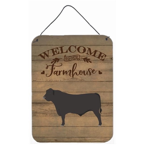 12 x 16 in. Black Angus Cow Welcome Wall or Door Hanging Prints