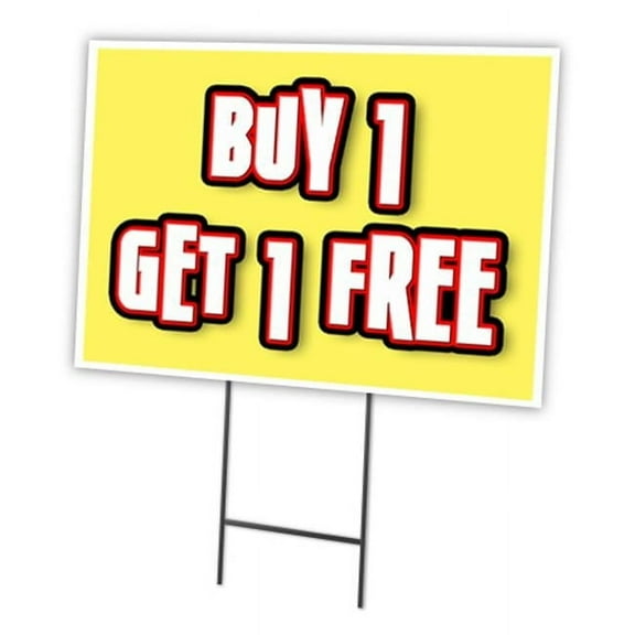 12 x 16 in. Buy 1 Get 1 Free Yard Sign & Stake