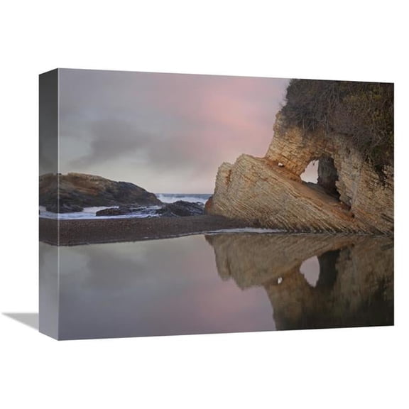 12 x 16 in. Cave Reflected in Pool at Dusk, Spooners Cove, Montano De Oro State Park, California Art Print - Tim Fitzharris