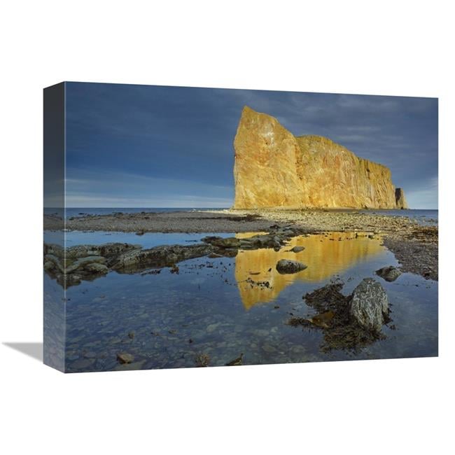 12 x 16 in. Coastline & Perce Rock, A Limestone Formation, Quebec ...