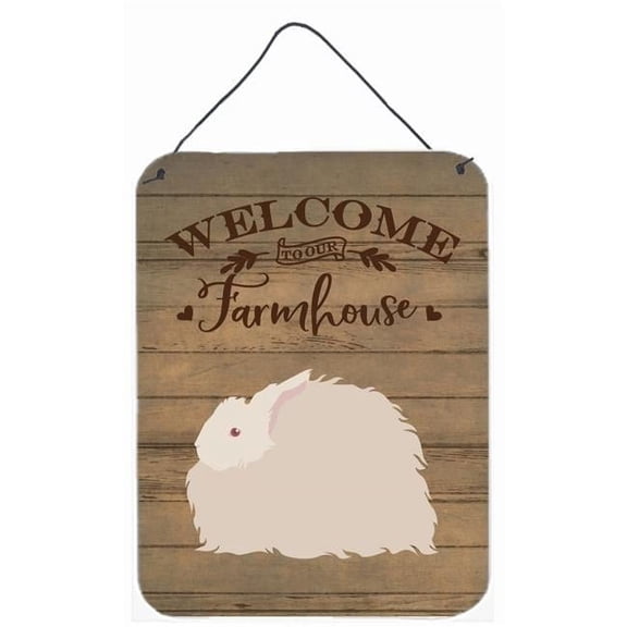 12 x 16 in. Fluffy Angora Rabbit Welcome Wall or Door Hanging Prints