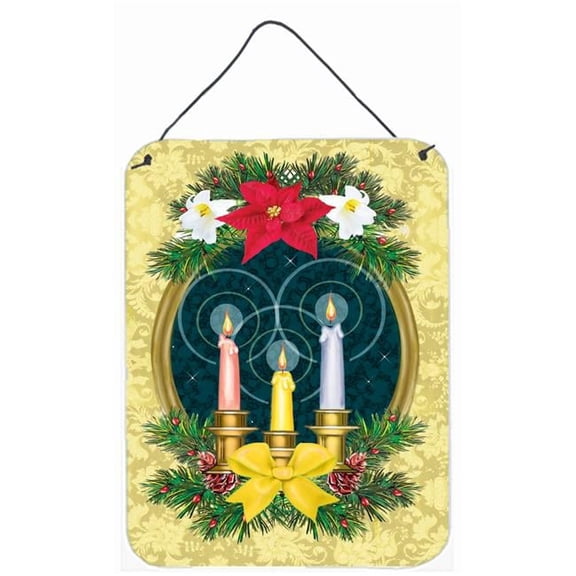 12 x 16 in. Holy Night Christmas Candle Wreath Wall or Door Hanging Prints