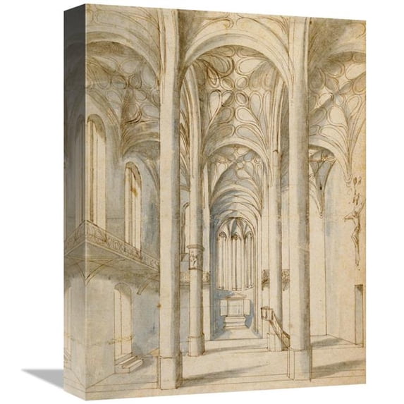 12 x 16 in. Interior of a Gothic Church, 1629 Art Print - Paul Juvenal the Elder