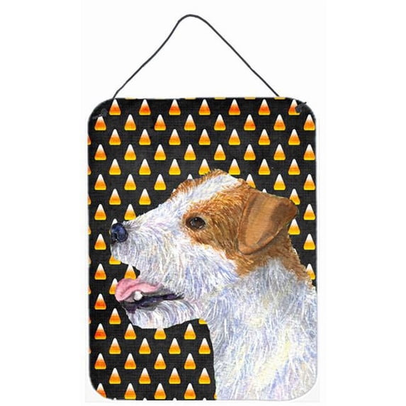 12 x 16 in. Jack Russell Terrier Candy Corn Halloween Portrait Aluminum Metal Wall & Door Hanging Prints