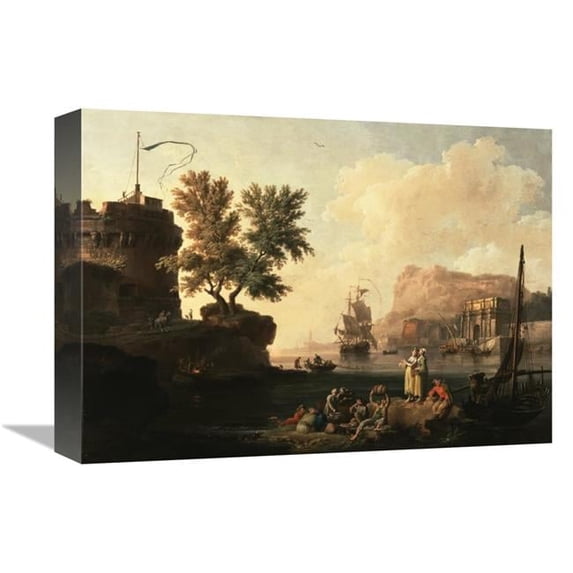 12 x 16 in. Mediterranean Harbor Scene Art Print - Pierre-Jacques Volaire