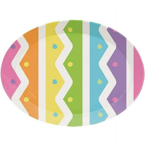 12 x 16 in. Oval Bright Easter Egg Plastic Tray