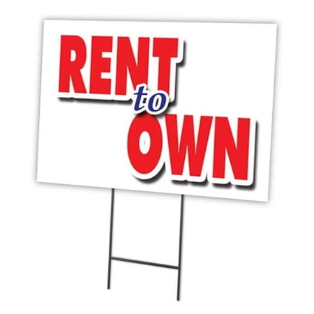 12 x 16 in. Rent to Own Yard Sign & Stake