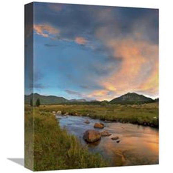 12 x 16 in. Sunset Over River & Peaks in Moraine Park, Rocky Mountain National Park, Colorado Art Print - Tim Fitzharris